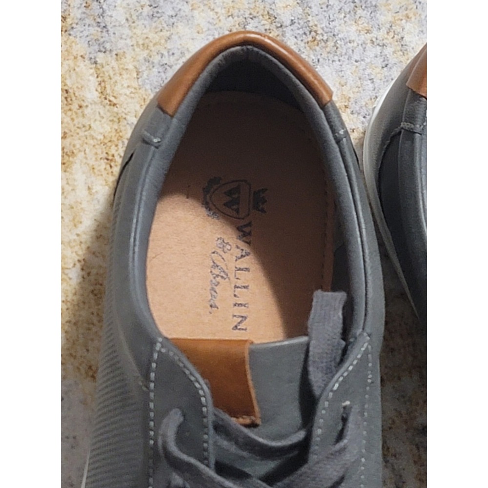 Wallin & Bros Men's Grey Leather Low Top Sneakers‎ Size 11.5 - Picture 7 of 8